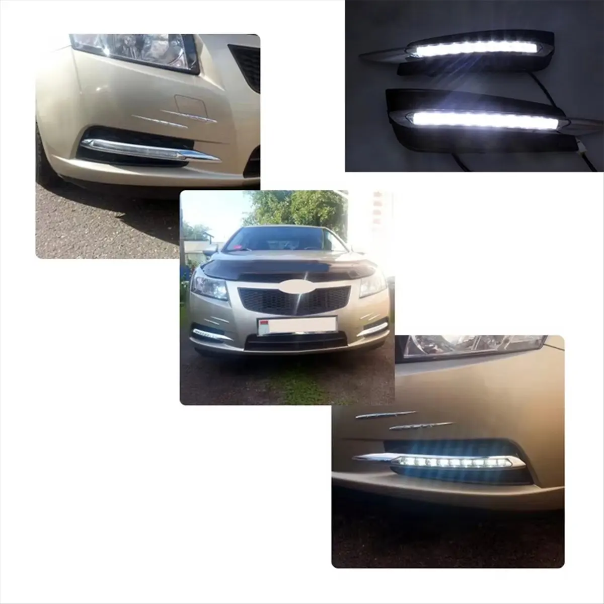 Fits for 2Pcs/Set 3 Color Light LED Daytime Running Light for 2009-2013