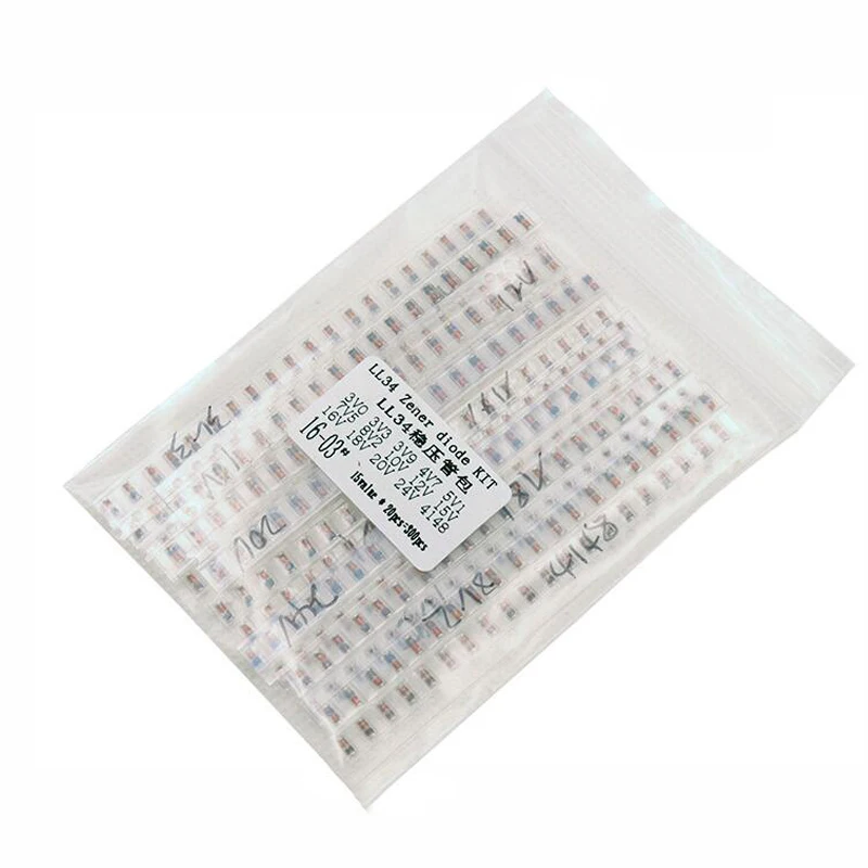 LL34 SMD Zener diode package 1/2W 3v-24v 15kinds *20pcs=300pcs  1N4148 KIT