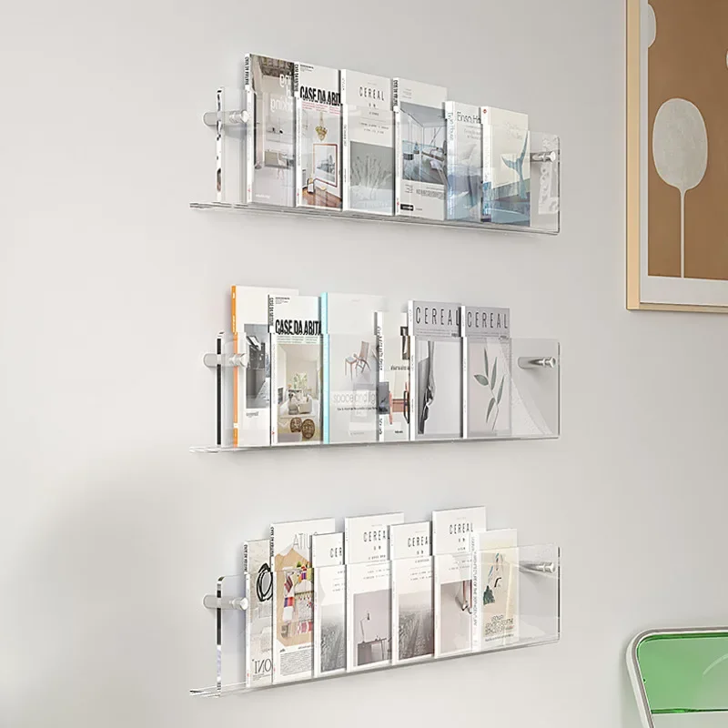 

Acrylic Magazine Storage Shelf Ins Style Wall Poster Rack Gallery Display Shelving Modern Wall Decoration Storage System