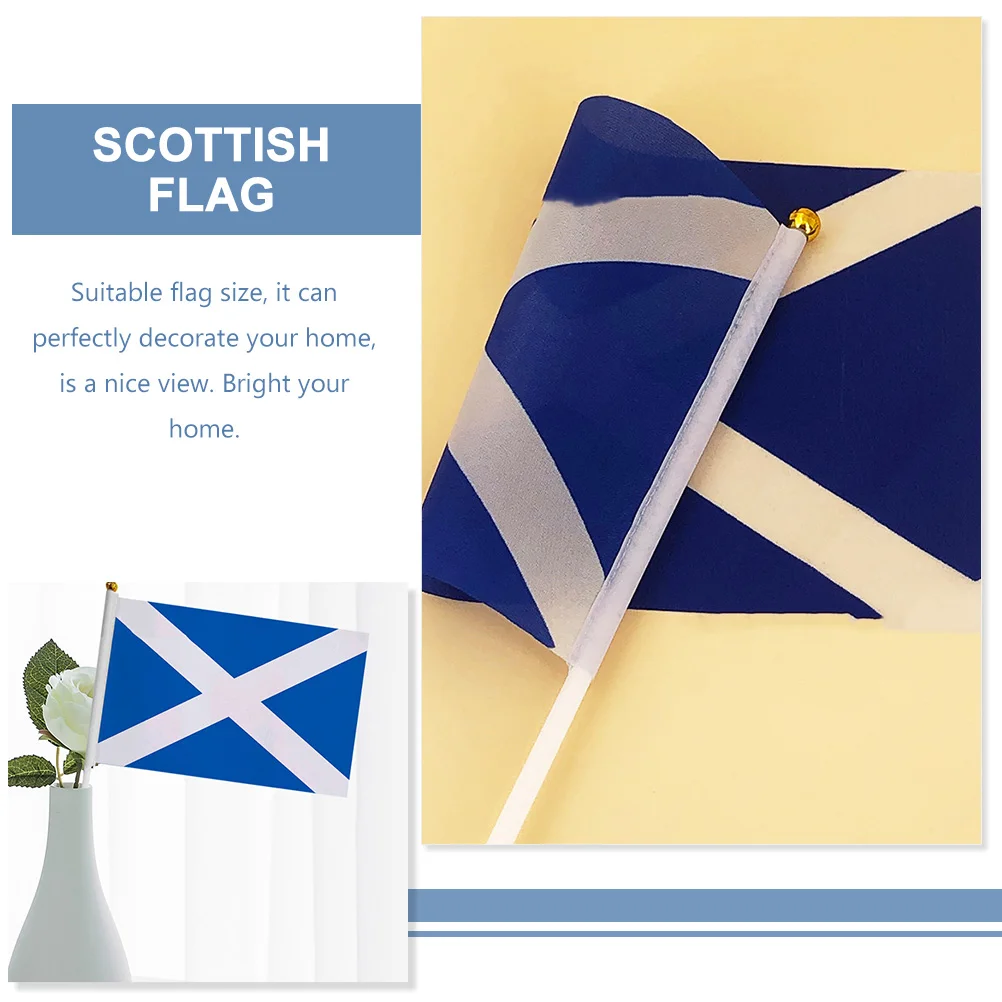 20 Pcs Scotland Waving Flag Patriotic Decoration Handheld Flags Scottish Wear-resistant