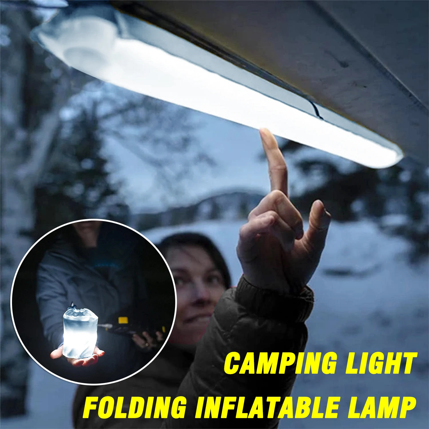 Nova Tenda Luz De Acampamento Portátil Luz USB Interface De Acampamento Ao Ar Livre Luz Inflável Dobrável