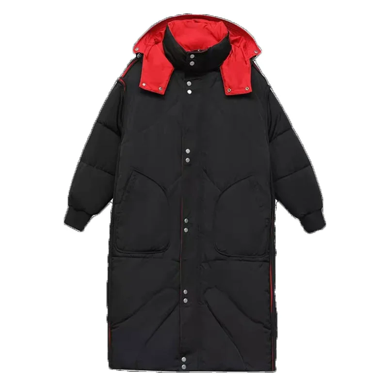 Cappotto lungo invernale da donna di grandi dimensioni addensato caldo 2023 moda giacca reversibile allentata con cappuccio in piumino di cotone Parka Z3707