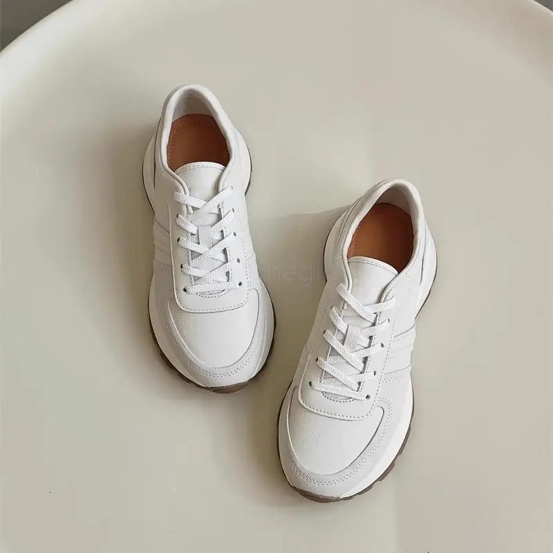 Donegirl 2024 New Women Spring Autumn Fashion Round Head Lacing Sneaker Casual Simple Vintage Flat Platform Shoes Female Chic