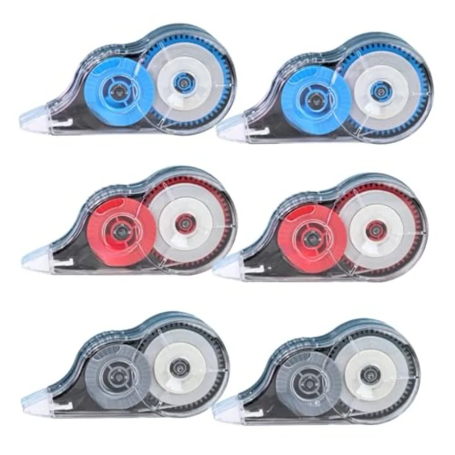 39.37ft Correction Tape with Dispenser, 6-Count Pack, Fast, Clean, Opaque and Easy-to-Use Tear-Resistant Correction Tape Bulk O