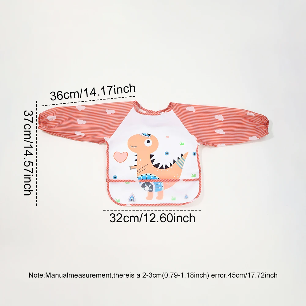 2pcs Waterproof Full Sleeve Baby Bibs Children Apron Long Sleeve Feeding Smock Kids Eating Breastplate Infant Scarf Clothing image 6