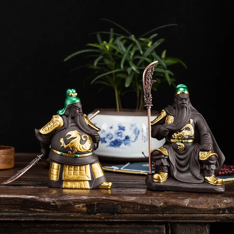 Wu Caishen Guan Gong Lord Guan The Second Purple Tea Ornaments Boutique Tea Table Decoration Clay Tea Pet