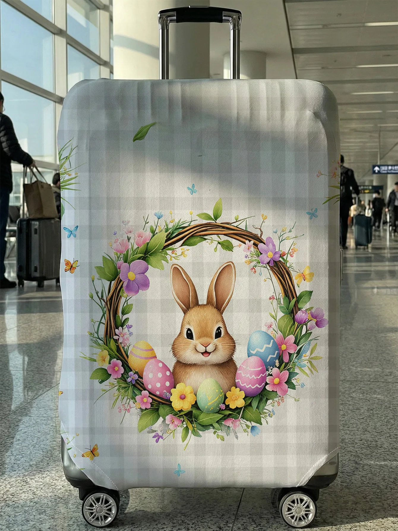 

Чехол для багажа с принтом пасхального кролика и яиц, подходит для чемоданов 18-32 дюймов, чехол на ручку чемодана, дорожные аксессуары