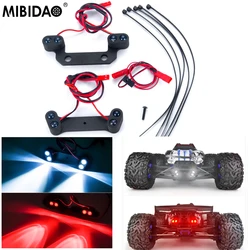 MIBIDAO Front & Rear LED Light Spotlight Headlight Taillight Lamp For 1/8 1/10 E-Revo 2.0 #86086-4 RC Crawler Buggy Car