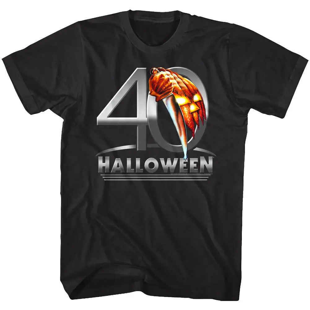 Halloween Horror Movie 40 Year Anniversary Men's T Shirt Chrome Mask Bloody Evil