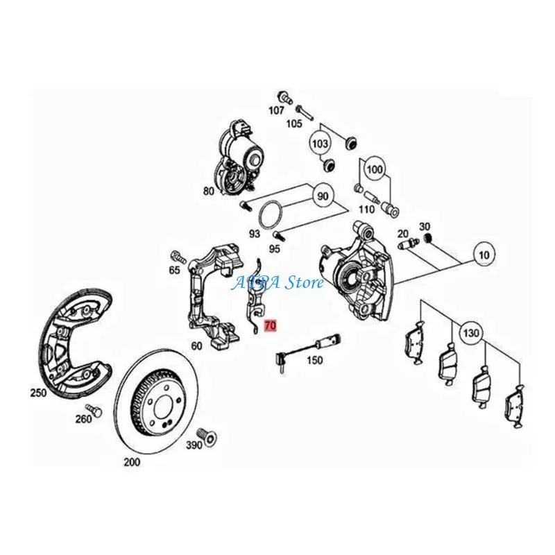 

U13C Brake Pad Spring Clips Quick Installation Rear Brake Caliper Spring 0009937807 for C Class W205 GLC C253 X253