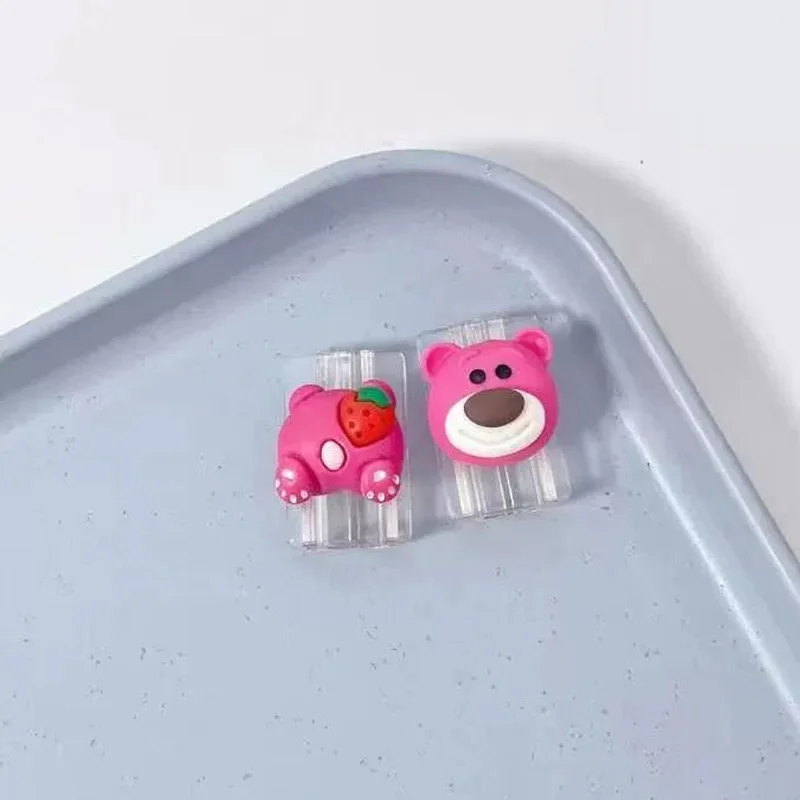 غطاء حماية لكابل شاحن USB حلزوني كرتوني جديد مناسب لجهاز لف كابل سماعة الرأس لهاتف iPhone Xiaomi