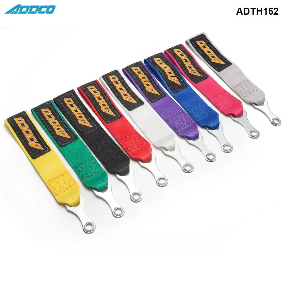 ADDCO Racing Tow Strap with bolt-on hardware Universal Jdm for Cars Trucks ADTH152