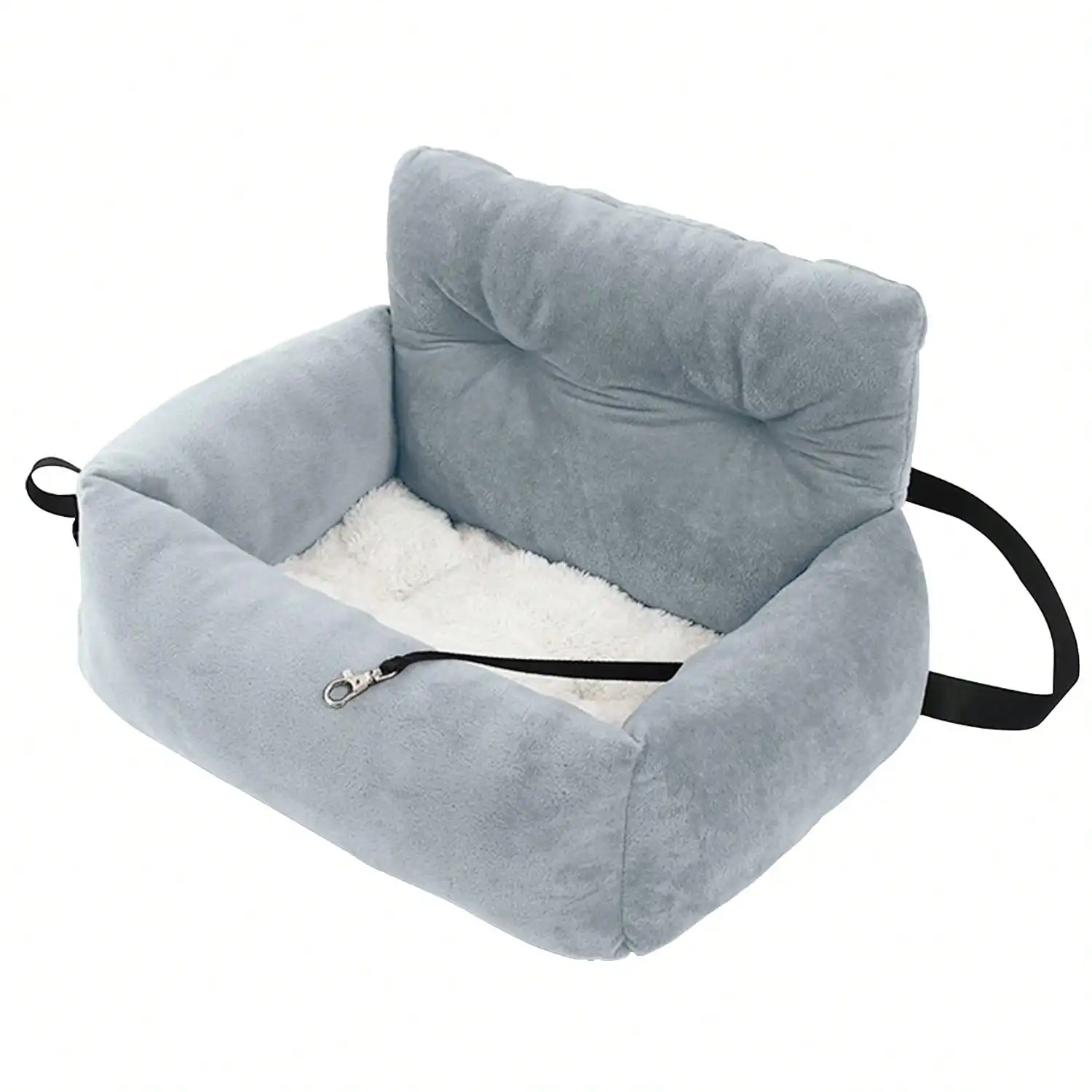 Reisbed voor huisdierverhoger, autostoeltjes voor auto en huis, warm pluche, zacht en comfortabel, voor huisdieren, puppy's, katten, voor- of achterbank - afbeelding 1
