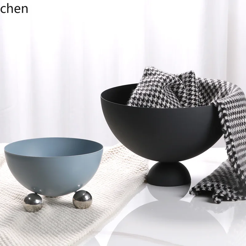 CZ  Round Ball Fruit Tray Decorative Piece for Home, Model Room, B&B, Hotel Living Room Coffee Table Decoration and Storage Tray