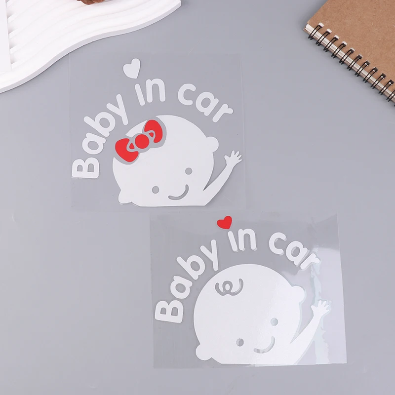 

Cartoon Car Sticker Boy Girl Baby In Car On Board Cars Acessories Decoration Reflective Warning Stickers
