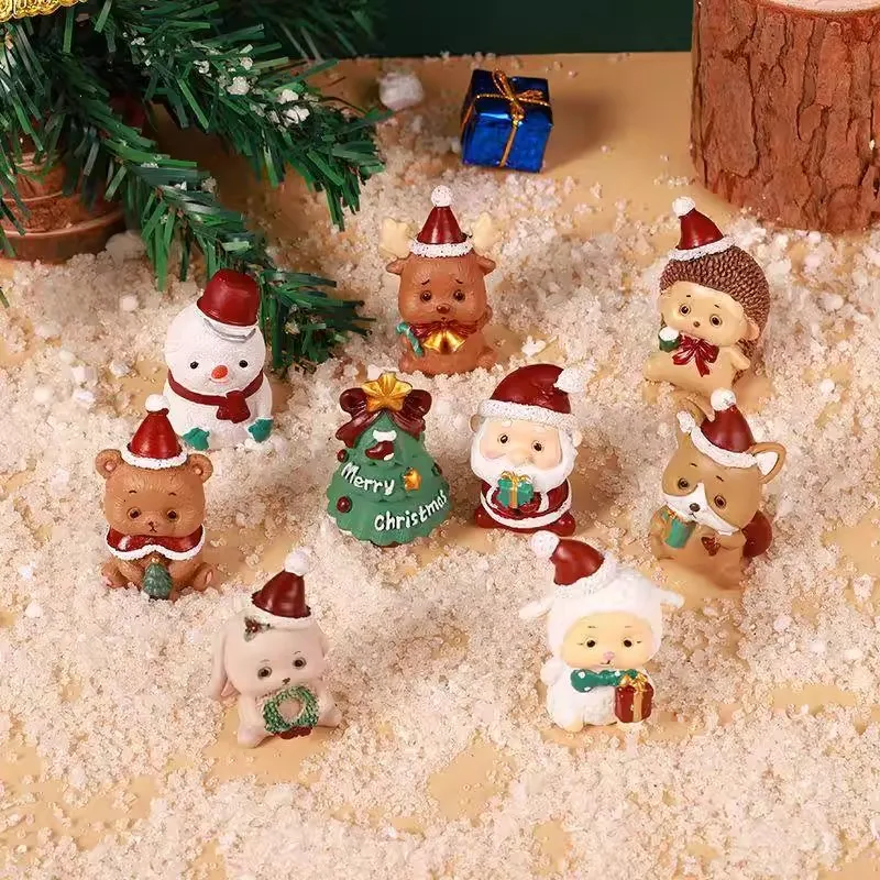 Weihnachtsdekorationen Mikrolandschaft Tischdekorationen Überraschungsbox Geschenk Weihnachtsmann Rentier Niedliche Dekoration für Auto-Innenräume – Detail 4