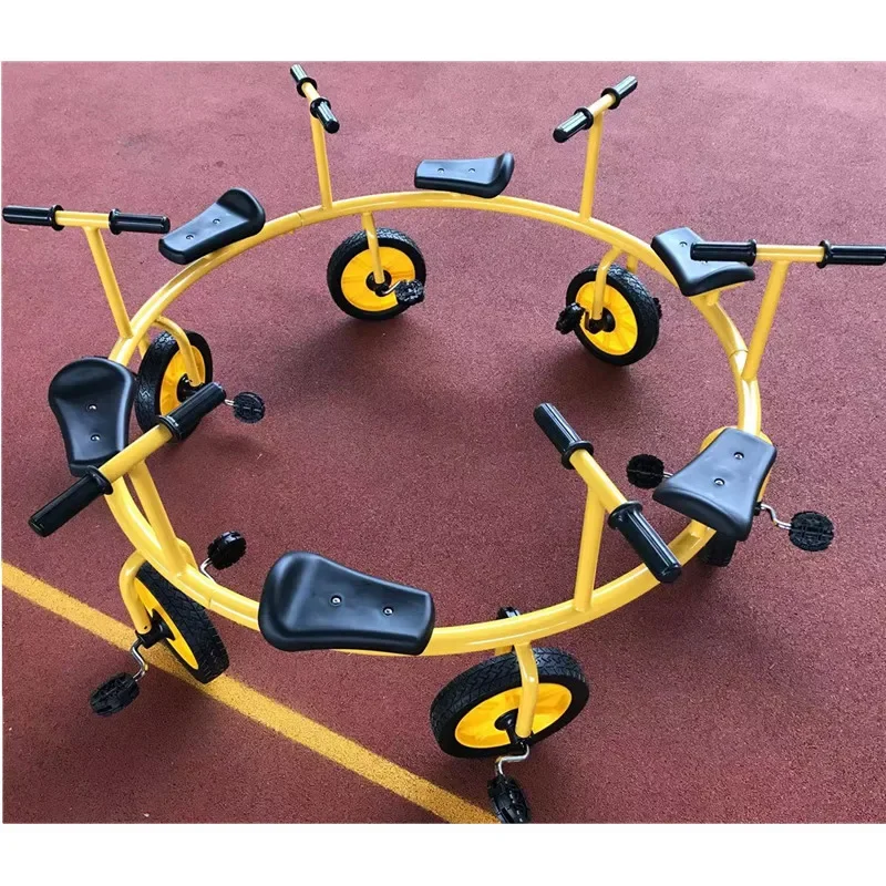 

Kindergarten multi person rotating bicycle tricycle outdoor for 4-8 people