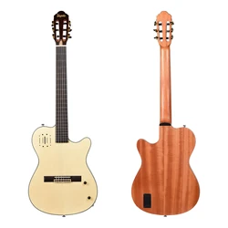 39-inch Nylon Silent Guitar with Spruce Top Rosewood Back/Side Classic Silent Electric Guitar Semi-Silent Front Pickup