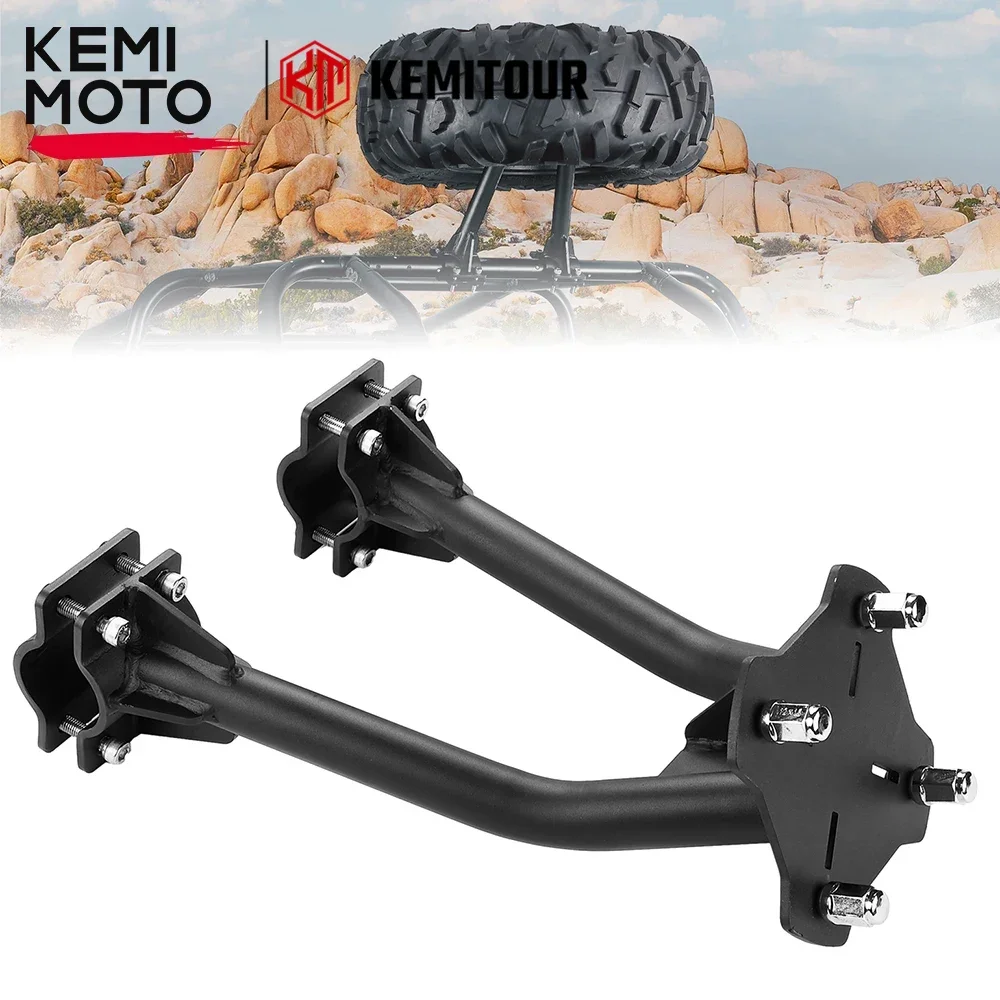 KEMIMOTO UTV Spare Tire Holder Universal Spare Tire Mount Fits 1.5''-2'' Round Roll Cage Compatible with Polaris RZR PRO XP