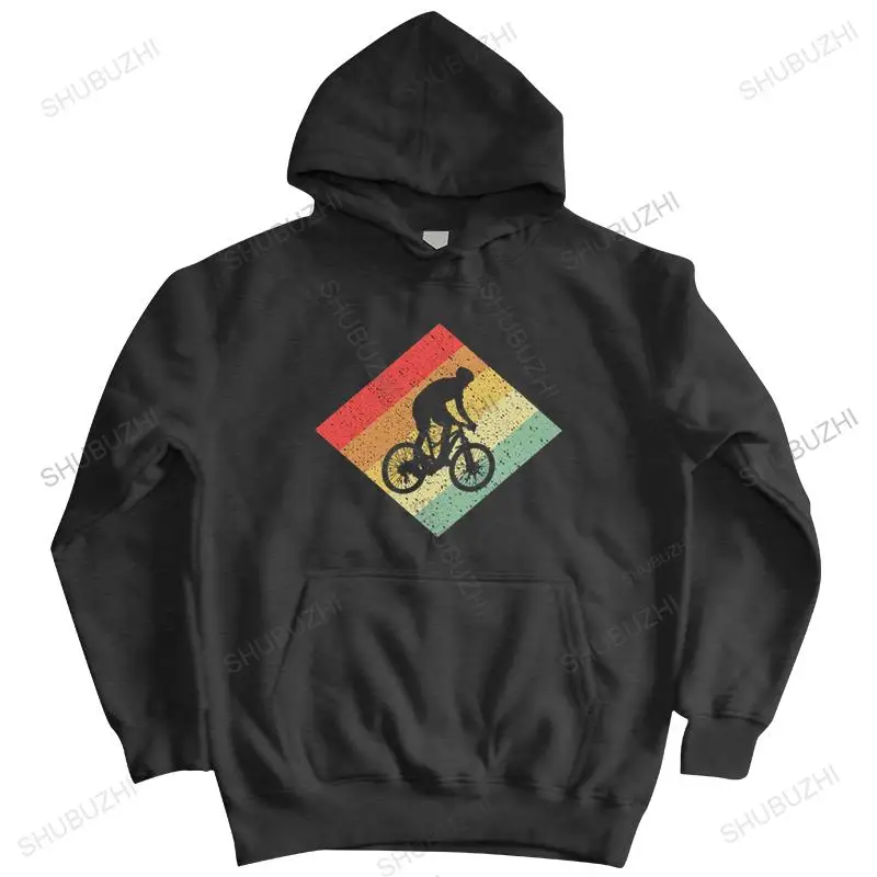 Trendy Men's Retro Vintage 80s Mountain Biking hooded coat Cotton pullover Leisure MTB Bike Gift For Mountain Cyclist sweatshirt