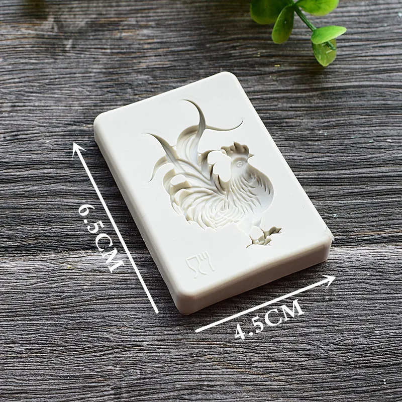 Cock Silicone Mold Chicken Fondant Molds Wax Resin Clay Candy Chocolate Gumpaste Mould Sugarcraft Cake Decorating M582