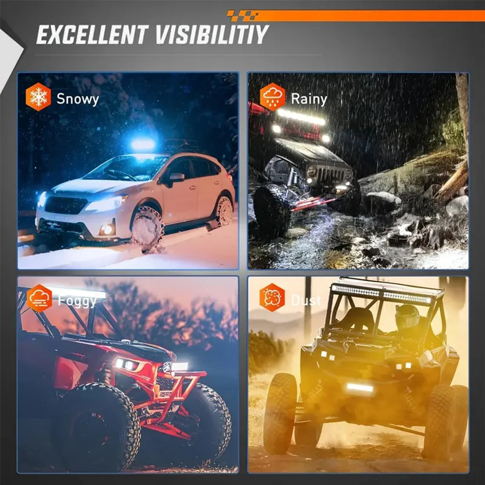 تيار مستمر 9-30 فولت 12 بوصة الطرق الوعرة الأضواء مصباح ليد بار أضواء القيادة الفيضانات شعاع LED ضوء العمل لشاحنة بيك اب SUV ATV UTV #2