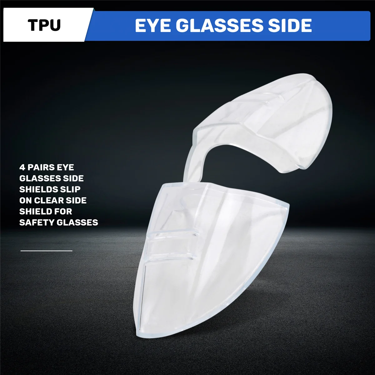 Eye Glasses Side 4 Pairs Eye Glasses Side Slip on Clear Side Shield for Safety Glasses