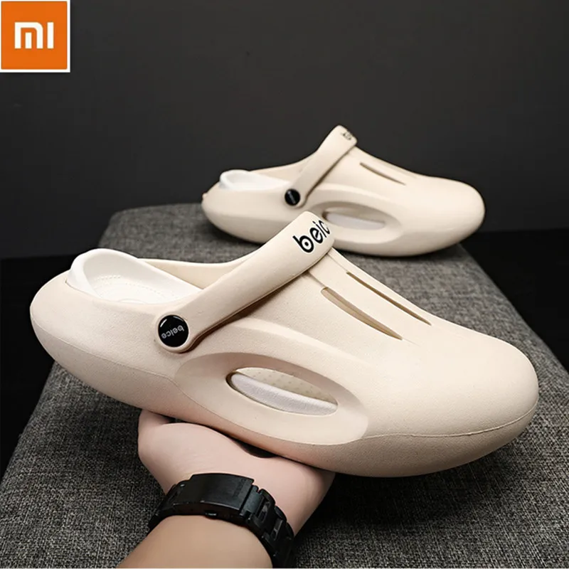 

Xiaomi 2023new summer men's Non Slip beach hole shoes outdoor leisure drifting thick bottom Baotou cool slippers