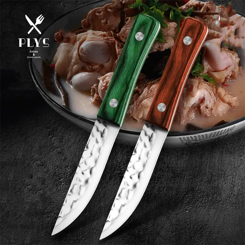 PLYS Meat Cleaver Hand Forged Portable Pocket Knife Stainless Steel BBQ Splitting Knife for Meat Cutting