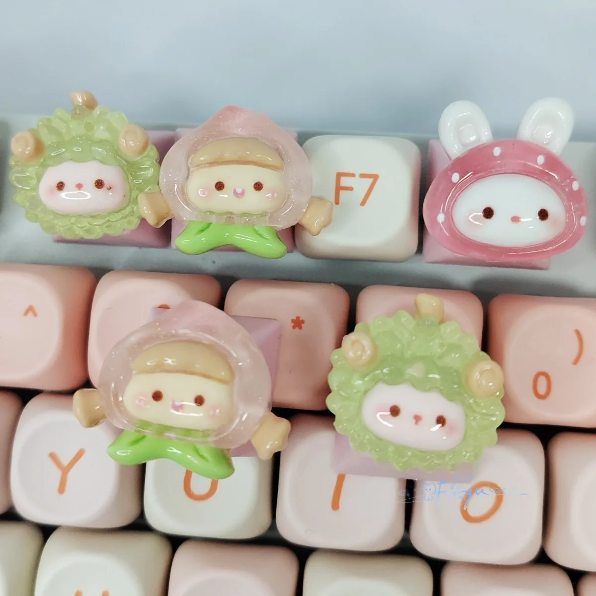 Cartoon Fruit Keycaps Cute Cross Axis Mechanical Keyboard Replacement Personalized Keycap Girl Gamer Birthday Gift
