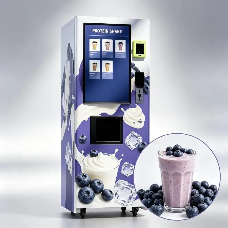 Commercial Protein Shake Machine Automatic Fresh Blend Vending System Touchscreen Self Service Fitness Club Sports Center