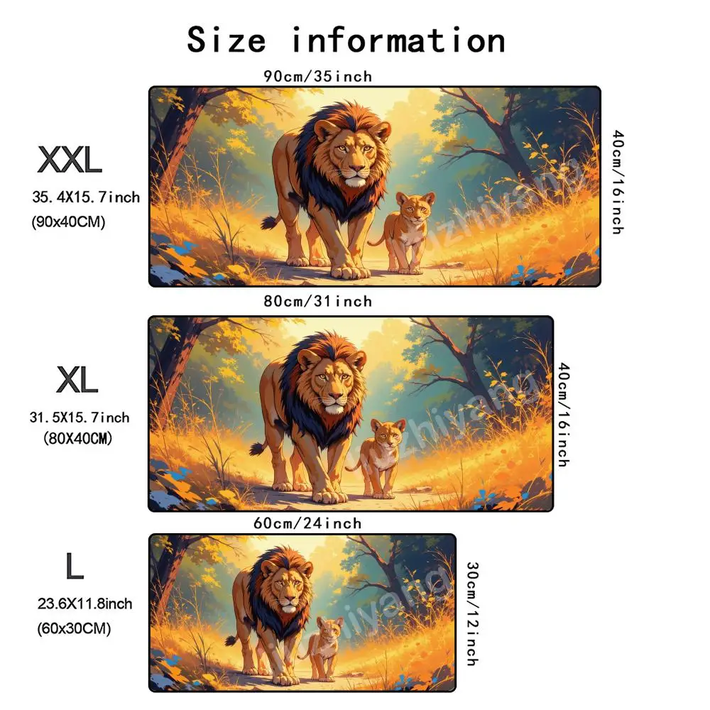 Animais família mouse pad grande computador escritório jogo tapete de mesa xxl borracha antiderrapante costurado borda pc teclado tapetes de mesa longa