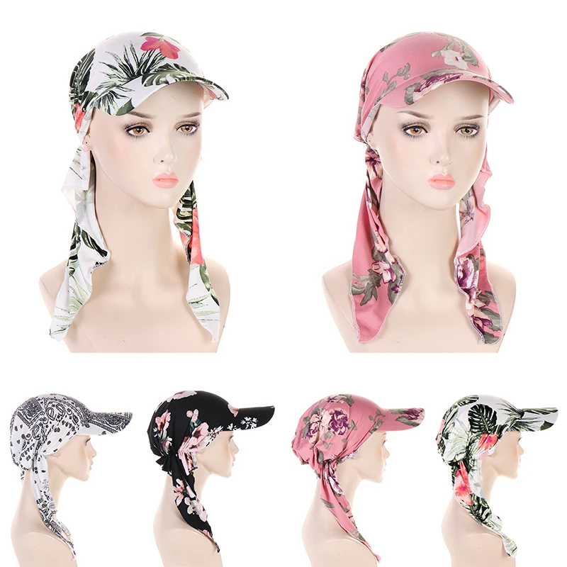 New Fashion Turban Hat for Women Girls Wide Brim Sunshade Caps Chemo Sunscreen Headwear for Cancer Head Wrap Caps