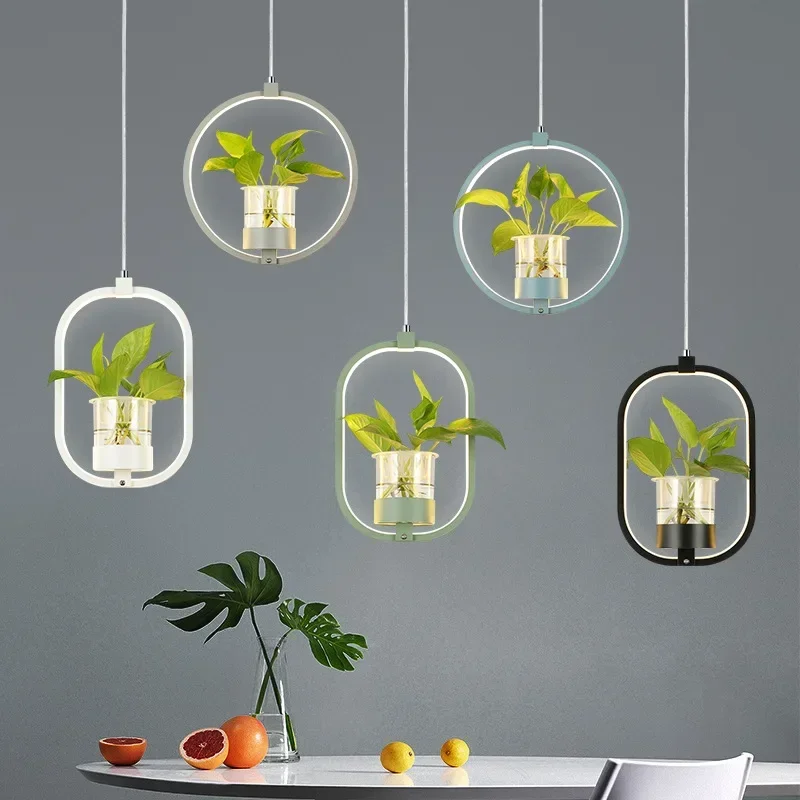 Nordic Plant Chandelier Creative Personality Restaurant Shop Commercial Industrial Style Decoration Acrylic Bar Small Chandelier