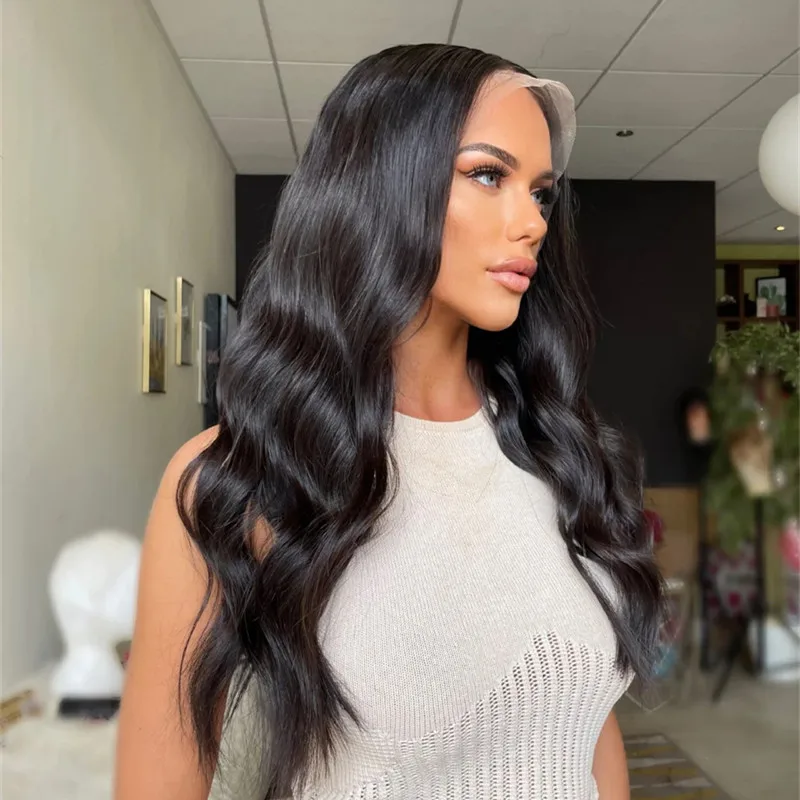 Body Wave Lace Frontal Perücke für schwarze Frauen natürliche weiche gewellte Lady Girl Perücken 13x4 synthetische High Heat Faser lange Spitze Perücke Verkauf