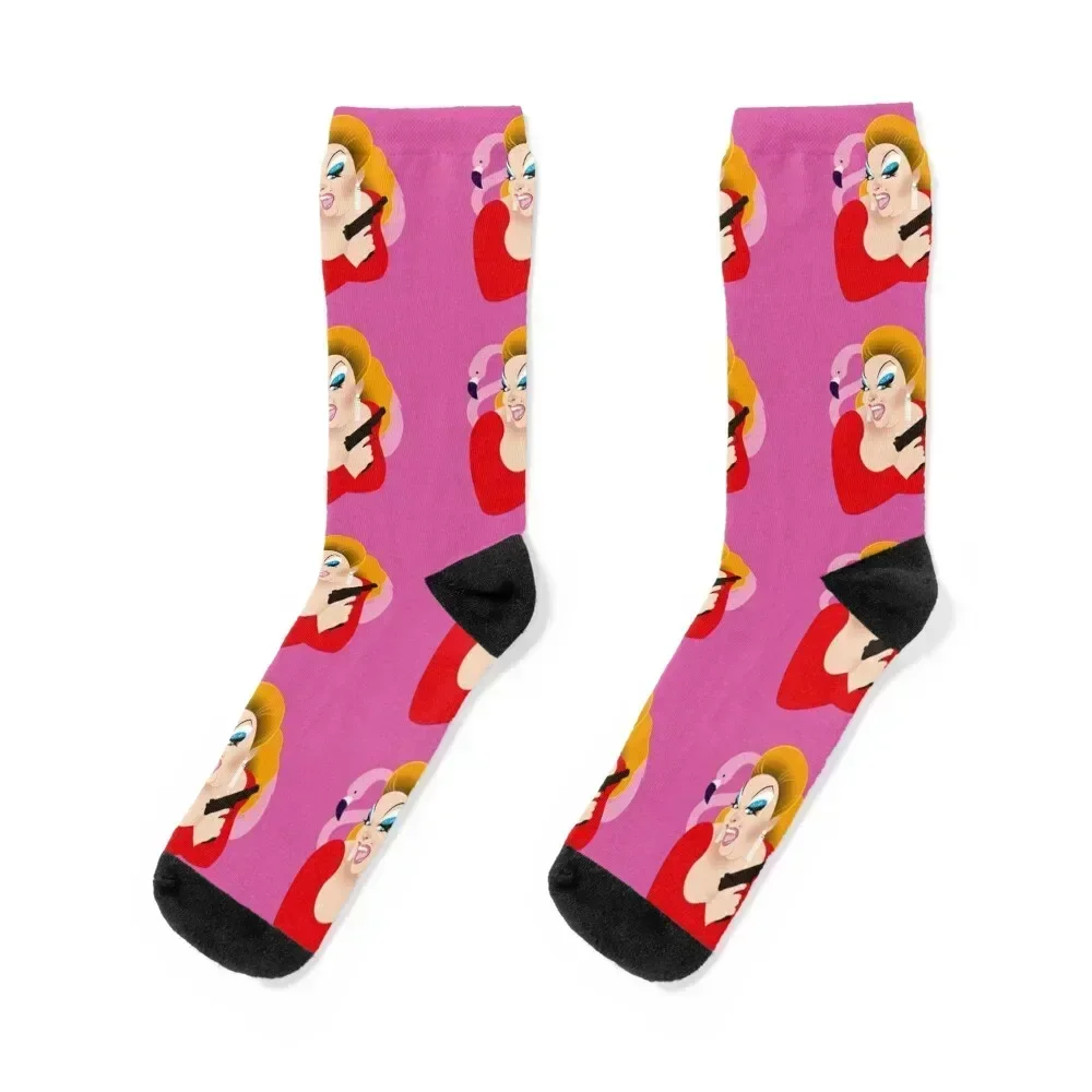 Divinely pink Socks Running cute retro short Socks Female Men's