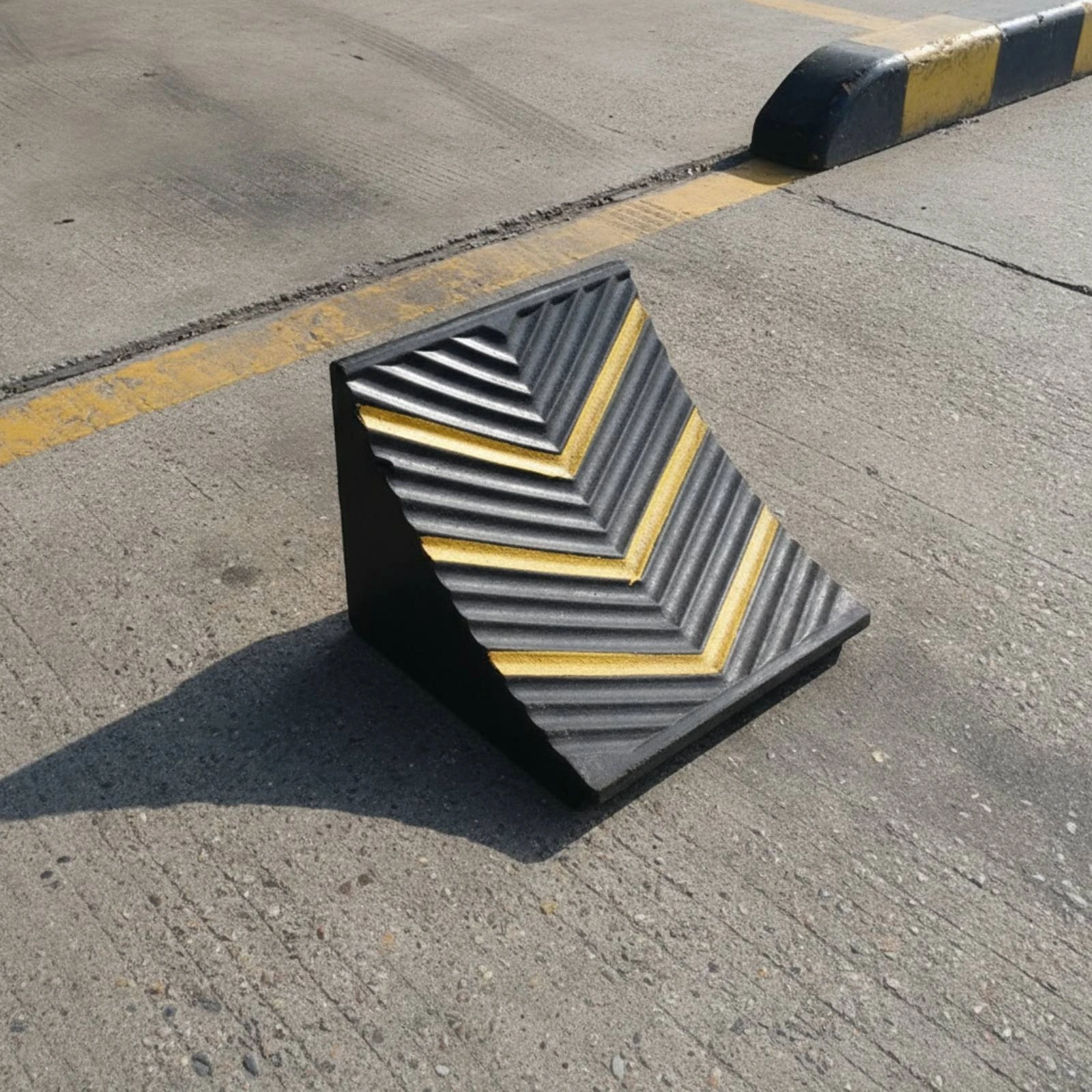 Vehicle Wheel Chock Triangular Rubber Wheel Chock Tire Stopper Weather-Resistant High-Friction for Truck Drivers, Loading Docks