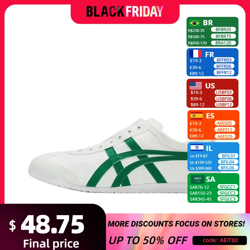 Asics Onitsuka Tiger MEXICO 66 Classic Original with Shoelace Shoes Cushion Asics Women Men Sneaker Breathable Flat Shoes