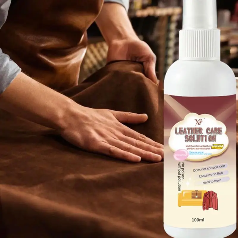 Leather Car Seat Cleaner 100ML Household Polishing Agent For Leather Furniture Easy To Apply Cleaning Spray For Remove Dirt &