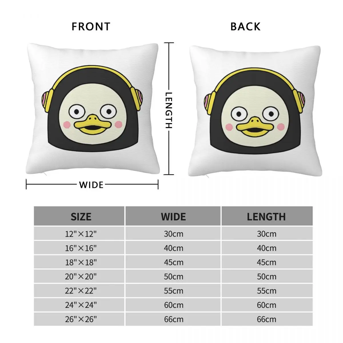 Pengsoo (face) Classic Square Pillowcase Pillow Cover Polyester Cushion Decor Comfort Throw Pillow for Home Bedroom