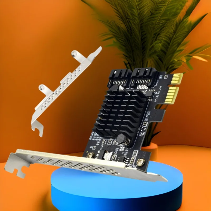 

NEW Pci e Sata 2Port SATA3.0 PCI Express X1 with Heatsink Cooling Port Multiplier Sata Expansion Server Riser for SATA3 HDD SSD