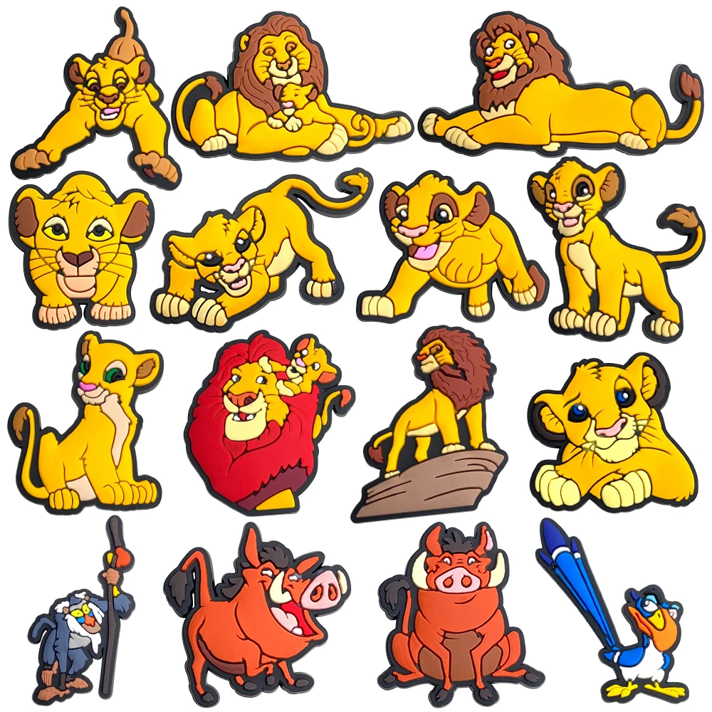 New 1PCS Shoe Charms Cartooon Lion DIY Anime Cute Animal Characters Decorate PVC Pins Accessories For Kid Boy Birthday Cool Gift image 3