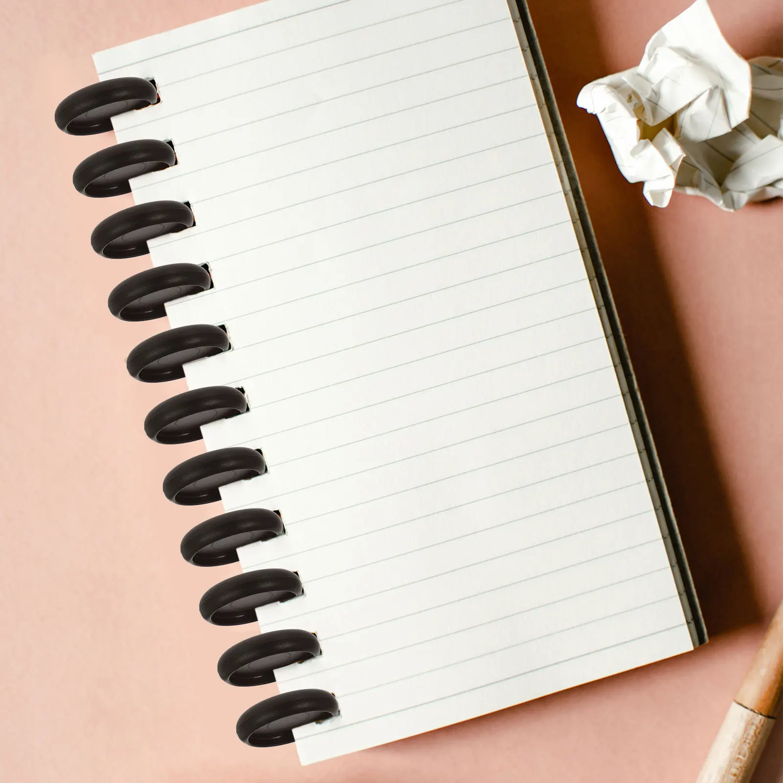 

44pcs Plastic Discs Round Plastic Binder Rings Binder Rings Mushroom Hole Loose Leaf Snap Ring For Office School Home Use