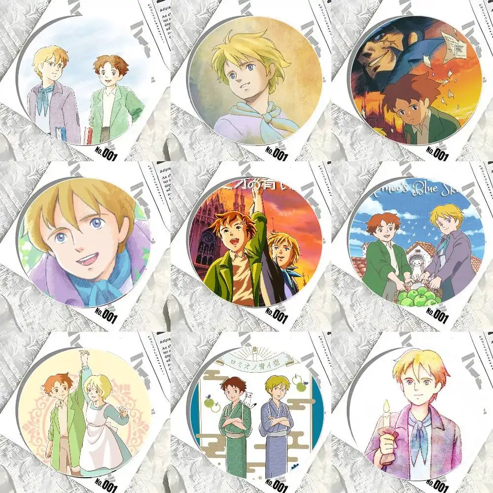 Anime R-Romeo No Aoi Sora Cartoon Style Badge Brooches On Backpack Decoration Round Enamel Pins For Accessorys