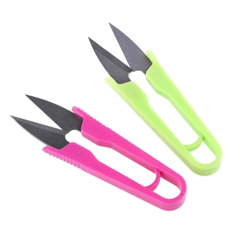 1Pcs 2023 Multicolor Trimming Sewing Scissors Nippers U Shape Clippers Yarn Stainless Steel Embroidery Craft Scissors Tailor