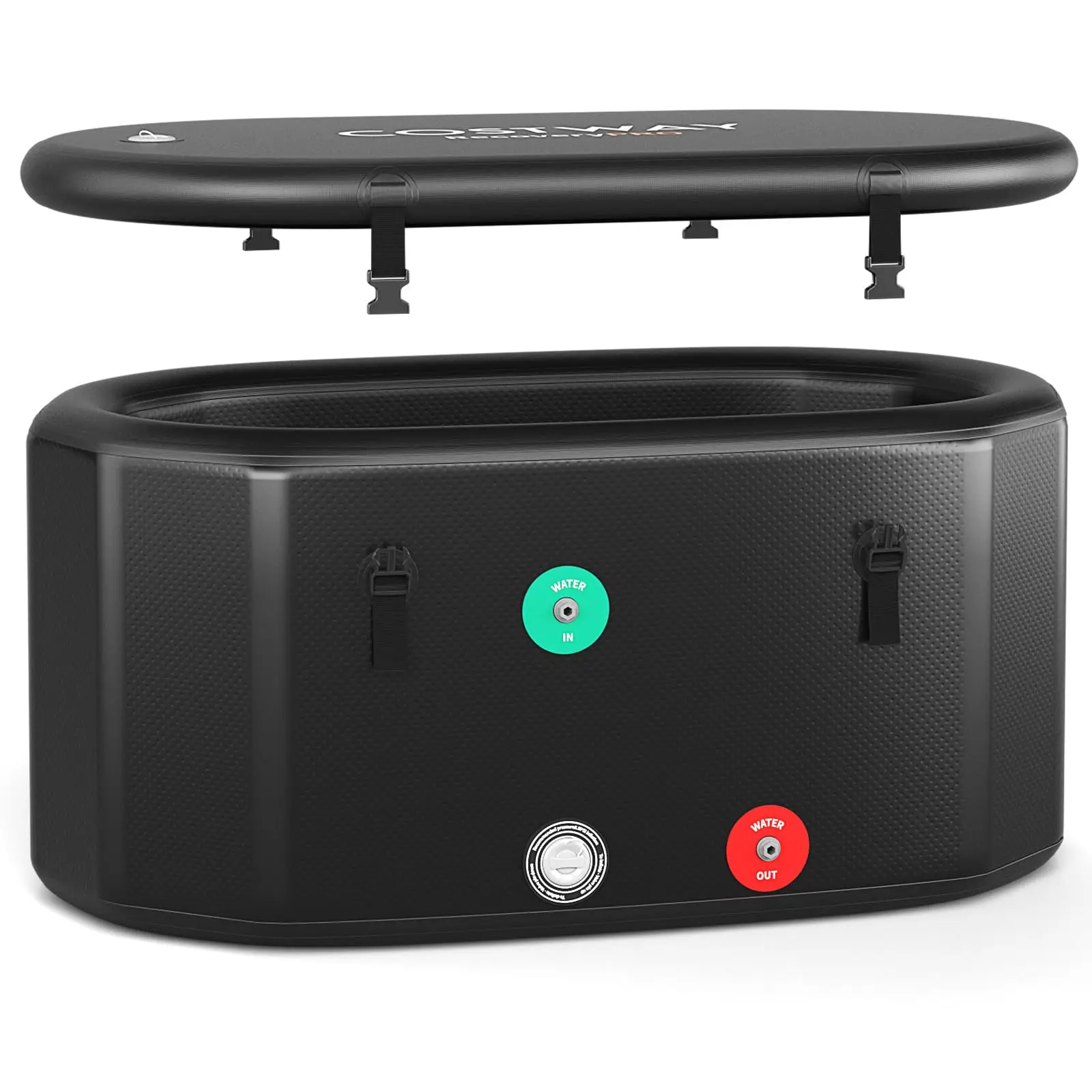 XL 129 Gal Oval Ice Bath Tub with Cover