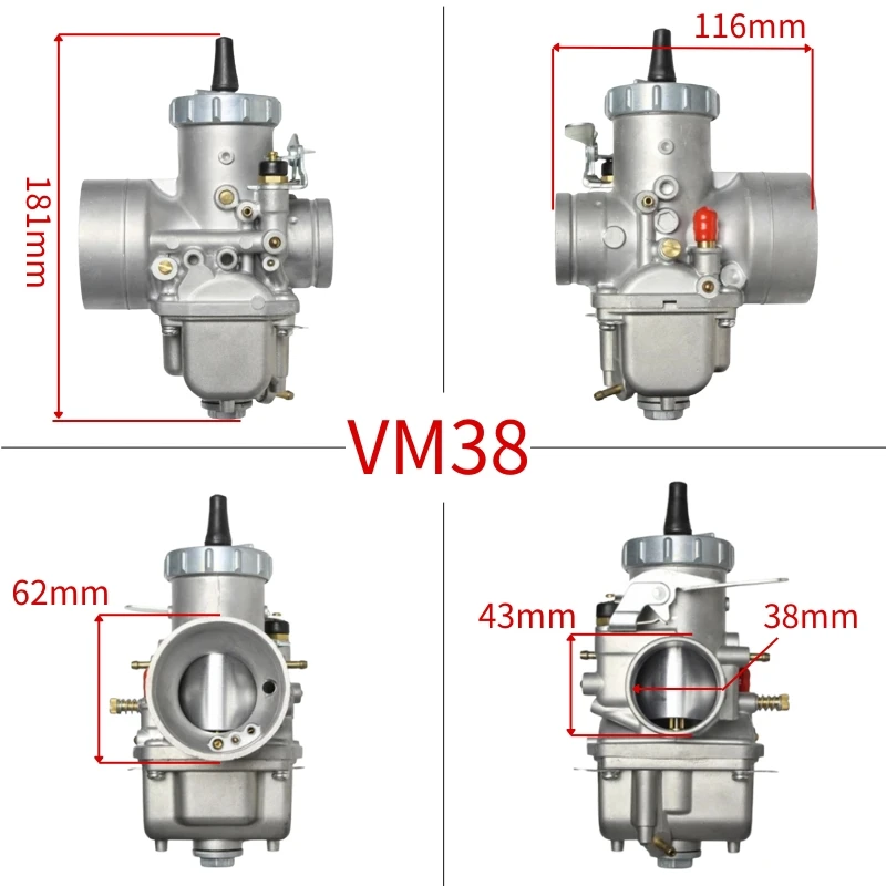 VM38 38mm For Mikuni Round Slide VM Series Yamaha TZ350 VM38-9 250-500cc ATV Quad Carb 2 Stroke Carburetor