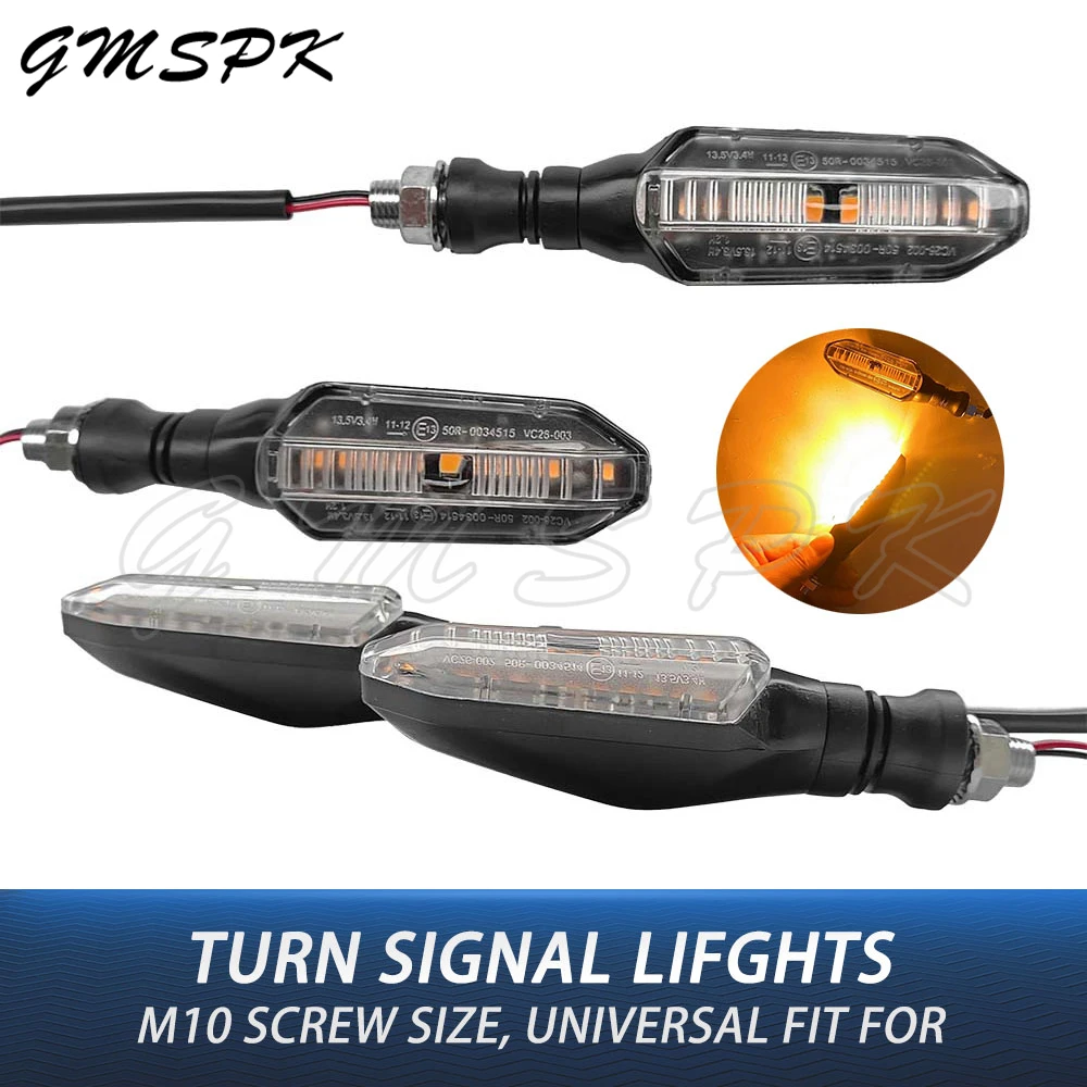 

1/2 Pairs 10mm Universal Mini Motorcycle Turn Signal Lights LED Blinker Amber Indicator Flashing Light Lamp