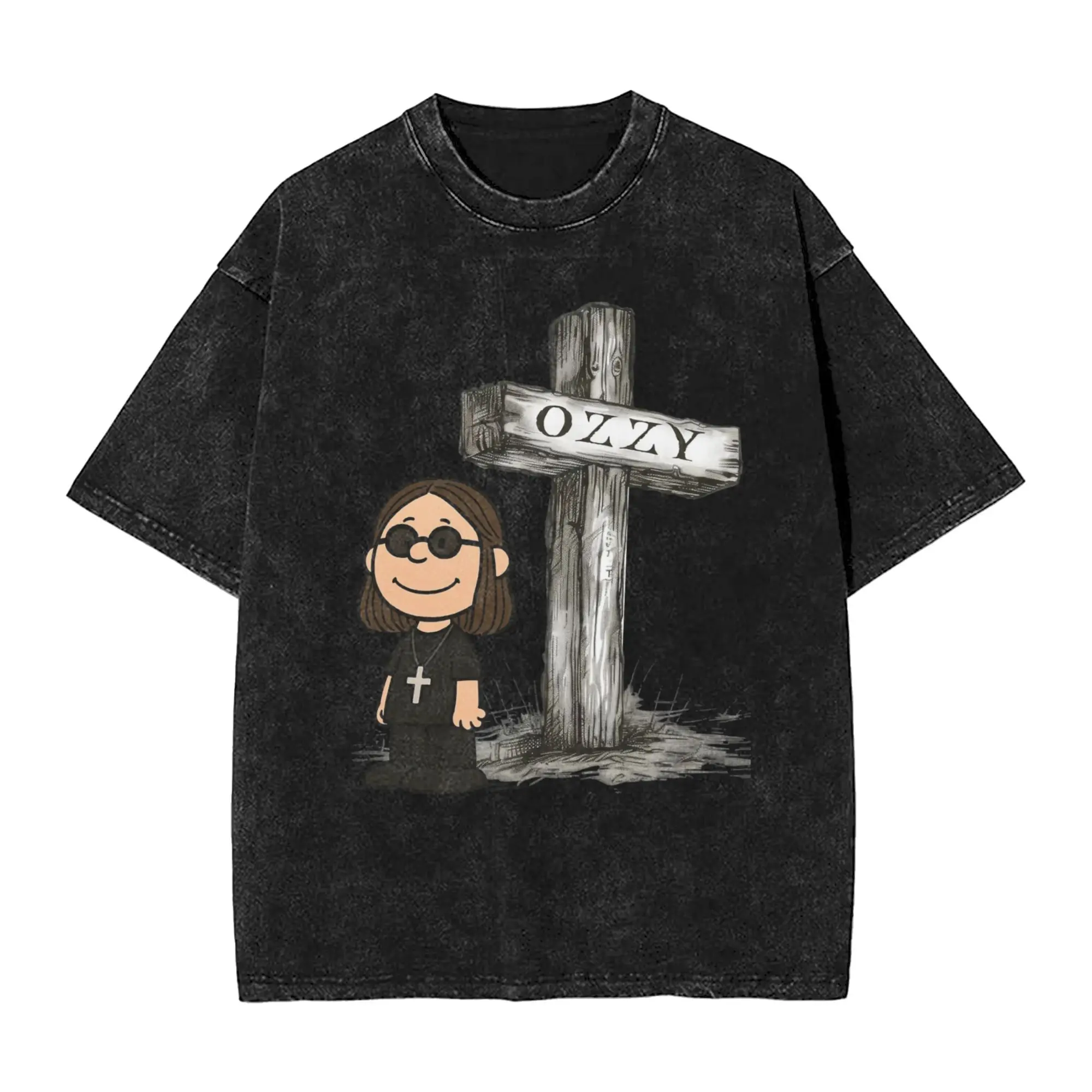 

Rip Ozzy Osbourne, мытая футболка, уличная одежда, новинка в стиле хип-хоп, черная футболка Sabbaths, мужская и женская футболка с коротким рукавом, Harajuku