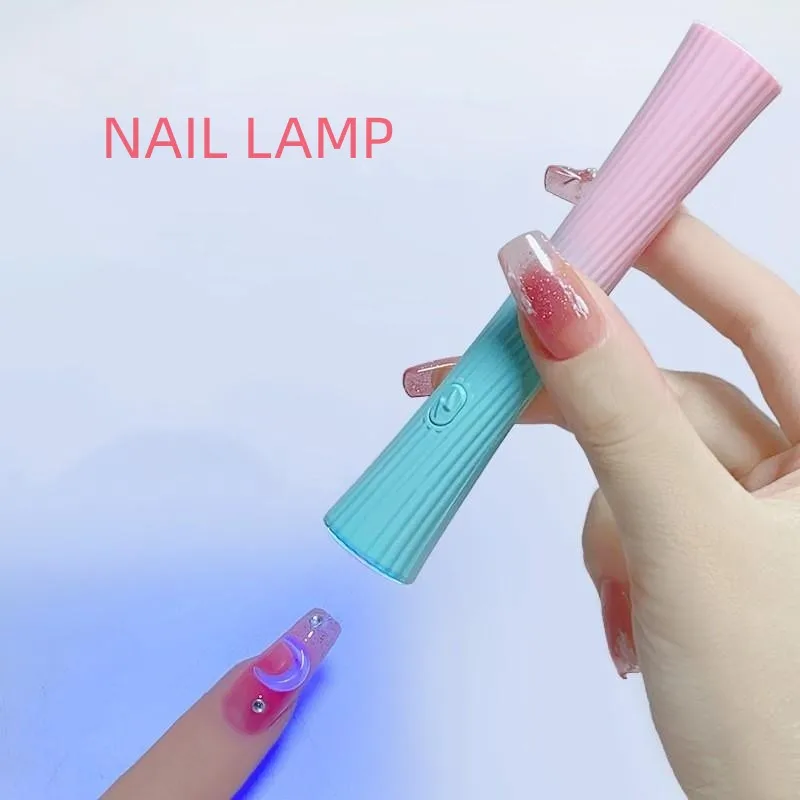 Mini battery storage nail lamp usb portable flashlight pen type LED light therapy machine ultraviolet nail baking lamp gift